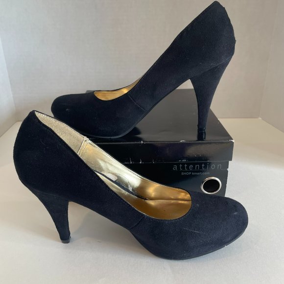attention Shoes - ATTENTION JAYDEN II High Heels Womens Size 9.5M Black Suede Style 30405